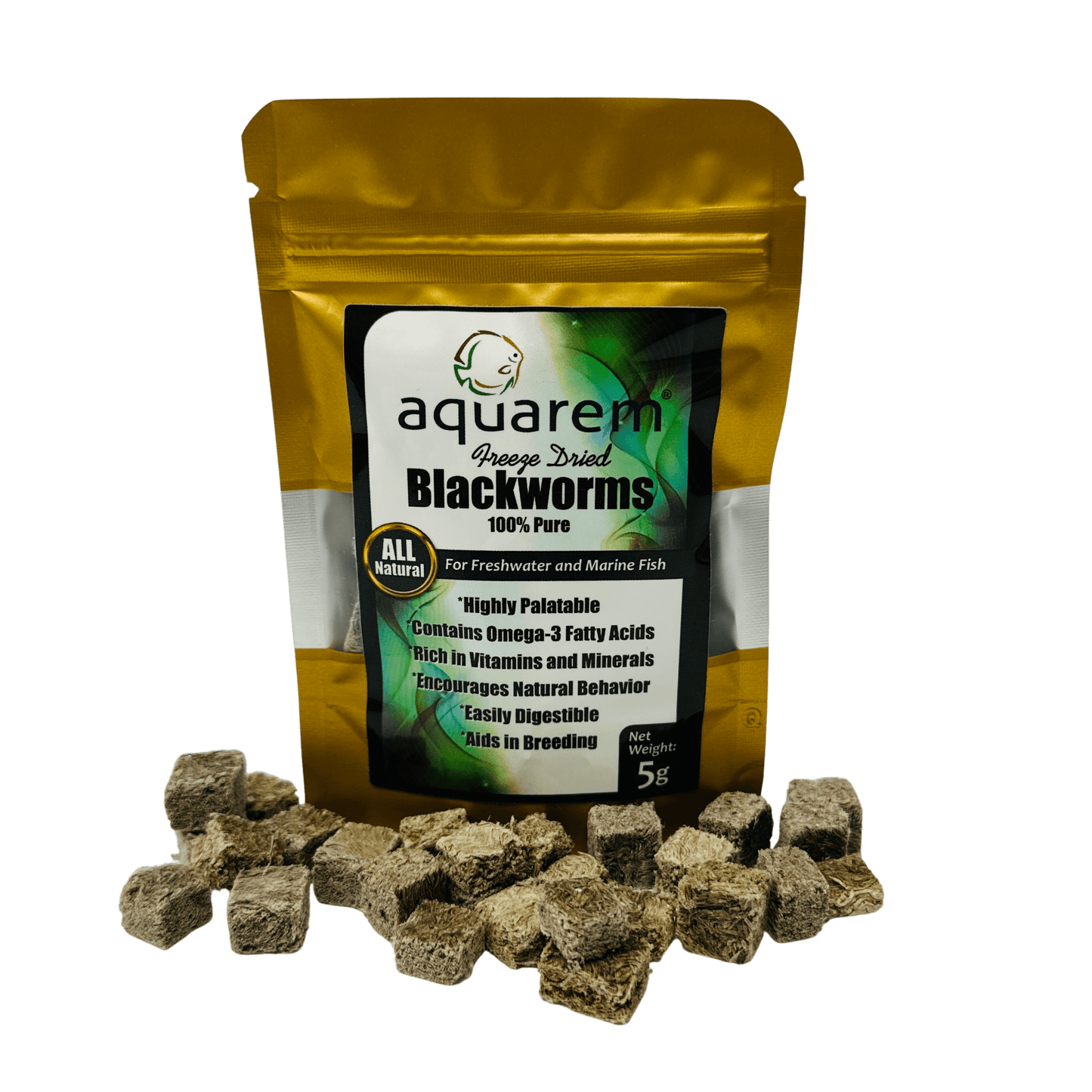 Super Cichlids Freeze-Dried Blackworms (All Natural, High Protein Fish Food)