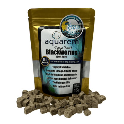 Super Cichlids Freeze-Dried Blackworms (All Natural, High Protein Fish Food)