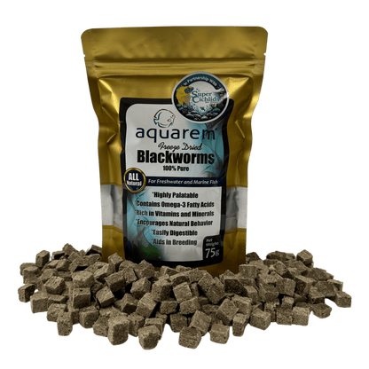 Premium Freeze Dried Blackworms | Super Cichlids All Natural (75g) 197644422463 Super Cichlids